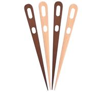 4Pcs Multipurpose Nalbinding Needle, Ymapinc Two-Eyed Tapestry Needle for Yarn, Ergonomic Chunky Knitting/Weaving Needles, Craft Weaving Tools/Accessories (Walnut Wood)