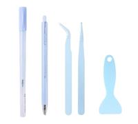 4Pcs Multiurpose Scrapbooking Craft Tool Includes Adhesive Applicator Spatula Ceramic Cutter and Tweezers for Art Craft Ceramic Pen for Art Project
