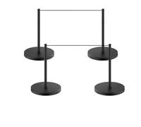 4Pcs Museum Short Stanchions, Red Carpet Runner Poles, Crowd Control Stanchions Posts Barrier for Theaters, Parties, Weddings, Exhibitions(Black)