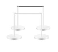 4Pcs Museum Short Stanchions, Red Carpet Runner Poles, Crowd Control Stanchions Posts Barrier for Theaters, Parties, Weddings, Exhibitions(White)