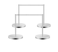 4Pcs Museum Short Stanchions, Red Carpet Runner Poles, Crowd Control Stanchions Posts Barrier for Theaters, Parties, Weddings, Exhibitions(Silver)