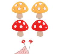 4Pcs Mushroom Stitch Stoppers Knitting Needle Point Protectors Cute Silicone Knitting Needles Cap Knit Needle Tip Hugger Needle Minder Sewing Gadgets for Beginners Knitting Craft DIY Quilting Art