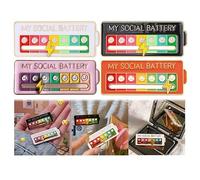 4PCS My Social Battery Slider Pin, Funny Interactive Brooch Pin, Cute Social Battery Pin, Functional Mood Enamel Pins 7 Days a W or Clothing Decoration Backpacks Bags Hats Gifts, 4PCS, Alloy Steel