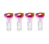 4pcs Nail Art Dust Remover Brush Multifunctional Nail Art Dust Cleaner Brush Colorful Makeup Brush with Rhinestone for Makeup Manicure