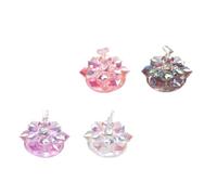 4pcs Nail Art Practice Stand Resin Magnetic Base for Manicure | DIY Tip Holder, Easy Cleaning, Hand-comfortable Grip, Lotus Holographic Style, for Practice Use