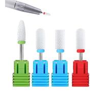 4pcs Nail Drill Bits, Efile Nail Drill Bits, Cuticle Drills Bit, Ceramic Manicure Set,Drill Bit Nails,Ceramic Nail Drill Bits Set for Professional Nais Art Manicure Pedicure