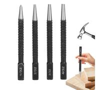 4PCS Nail Punch and Centre Punch Set, Precision Positioning Punch Tools for Wood and Metal, Heavy Duty Hole Punch Kit for DIY Craft and General Workshop Use