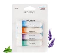 4PCS Nasal Inh/aler Stick,Instant Relief Nasal Spray for Blocked Nose, Portable Nose Inha/ler for Quick Refreshment,Portable Breathe Relief Stick for Adults,Travel-Friendly Nasal Inh/aler