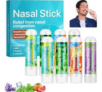 4PCS Nasal Inhaler Sticks, Natural Menthol & Essential Oils Nasal Congestion Relief, Instant Energy Boost & Mental Clarity, Portable Aromatherapy for Work, Travel & Study (A-8pcs)