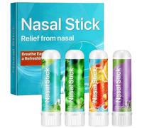 4PCS Nasal Stick,He/rbal Spray Cleansing Lung,Natural Refreshing Nasal Inhaler Stick,Lung Cleaning Inhaler,Non Irritating Gentle Safe Dry Nose,Natural Nasal Inhaler,Lung Enhancement