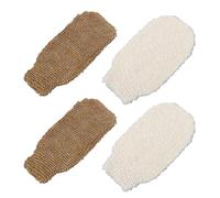 4Pcs Natural Jute Exfoliating Gloves, Exfoliating Mitt, Shower Gloves Exfoliating, Body Scrub Exfoliating Mit, Gentle Dead Skin Remover for Shower, Bath, Home Spa, Daily Skin Care for Smooth Soft Skin