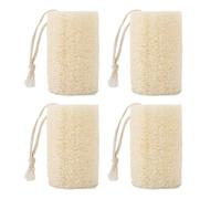 4Pcs Natural Loofah Sponge, Organic Loofah Sponge, Natural Exfoliating Luffa for Bathing and Shower, for Shower Scrubbing and Kitchen Cleaning