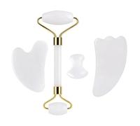 4pcs Natural Rose Quartz Obsidian Jade Roller Gua Sha Stone Set Amethyst Scraper Facial Lifting Skin Care Tools