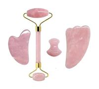 4pcs Natural Rose Quartz Obsidian Jade Roller Gua Sha Stone Set Amethyst Scraper Facial Lifting Skin Care Tools
