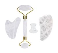 4pcs Natural Rose Quartz Obsidian Jade Roller Gua Sha Stone Set Amethyst Scraper Facial Lifting Skin Care Tools