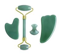4pcs Natural Rose Quartz Obsidian Jade Roller Gua Sha Stone Set Amethyst Scraper Facial Lifting Skin Care Tools