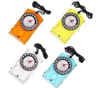 4pcs Navigation Compass with Ruler, Magnifying Glass and Adjustable Tilt for Hiking, Map Reading, Exploring and Survival