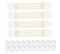4Pcs Neck Lift Tape Elastic Breathable Wrinkle Removing Neck Strips with 20 Adhesive Pads Self-adhesive SKin Friendly Face Lift Tape for Women, Skin Color Strips