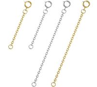 4Pcs Necklace Extender Gold & Silver, Bracelet Extender Chain Bracelet Safety Chain Bracelet Clasp for Women Girls