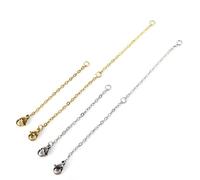 4PCS Necklace Extender Silver, 2/4/6/8 Inches Necklace Clasp Extender, Bracelet Extension Chain, Stainless Steel Necklace Extender, for Necklaces Bracelets Jewelry Making Women Men