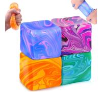 4Pcs Needoh-Nice Squishy Toys for Stress Relief, Ice Cube Stress Relax Fidget Toys, Sensory Fidget Toys, Squeeze Balls for Autism Anxiety Relief, Nic