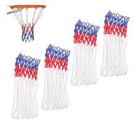 4Pcs Netball Hoop, Braided Multicolor Netball Net Indoor or Outdoor, Tricolor Strong and Durable Basketball Net Outdoor Fit All Basketball Hoops