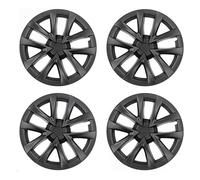 4PCS New Wheel Cover Replacement Compatible For 2017-2023 Tesla Model 3 Cover Hubcap 18 Inch Matte Black Support Logo Range Improvement(Spider Web Model 2)