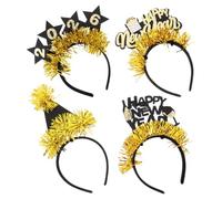 4pcs New Year Headband Metal Five Pointed Star Party Hair Accessory | Glitter Finish, Secure Fit, Women’s Festive Gathering Wear, Versatile Use