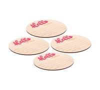 4pcs Newborn Announcement Sign Cards Wooden Name Sign for Birth and Baptism Adorable Patterns for Keepsake for Showers and Special Occasions