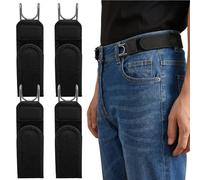 4Pcs No Buckle Belts for Men, Buckless Belt for Men, Metal Hook Elastic Belt, Adjustable Side Belt, NlsqUK Invisible Stretch Belts, Unisex Waist Strap, for Work Casual Business Travel Commuting