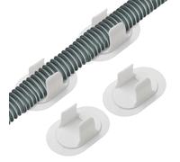 4PCS No-Drill Washing Machine Drain Hose Holder White Pipe Fixing Clamp Flexible Laundry Sink Drain Hose Clip Keeping The end of The Drain Hose Within The Drainage Area