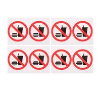 4pcs No Food or Drink Allowed PVC Adhesive Door Sign Sticker | Removable without Residue, Tool-free Installation, for Painted Doors and Walls, Waiting Areas, Outdoor Use