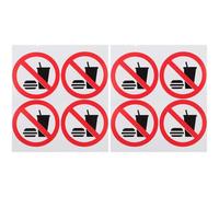 4pcs No Food or Drink Sign Sticker Self Adhesive PVC Decal | Office Partitions and Car Windows, High Visibility Notice for Waiting Areas and Doors