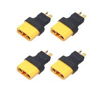 4PCS No Wires Female XT90 XT-90 Plug to Male Deans T Plug Adapter Connector Wireless Conversion for RC Lipo NiMH Battery Charger