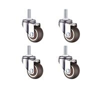 4PCS Noise-Free Swivel Furniture Casters, Soft Rubber Rollers with 1-Inch Threaded Rod for Chairs, Carts & Tables - Durable, Smooth Mobility, No Brake Option
