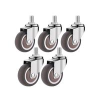 4Pcs Noiseless TPE Rubber Swivel Casters with Brakes M8/M10 Threaded Stem Perfect for Baby Beds Tables and Shelves Durable Replacement Wheels