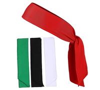 4Pcs Non Slip Athletic Headbands Moisture Wicking Sweatbands for Sports Running Cycling Gym Workouts Adjustable Tie Up Style for Adults