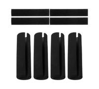 4pcs Non Slip Rubber Gym Handle Sleeve for Dumbbells and Fitness Tools | Textured Nbr Cover, 11.00x3.00x2.00cm Size, Black Finish, Indoor and Outdoor Use