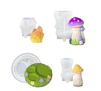 4PCS Nonstick Easy Cleaning Mold Mushroom Shape Silicone Texture Perfect for Crafting Figurines Decorations Gift Making Mushroom Shaped Resin Molds