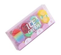 4PCS Novelty Ice Cream Shape Erasers Ergonomic Grip Kid Art Erasers Easy Erasing for Writing Student Correction Supplies Kids Art Eraser Set