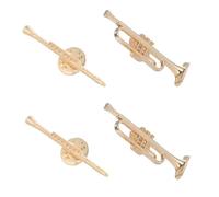 4pcs Novelty Musical Instrument Brooch Pin Alloy Trumpet Flute Gift