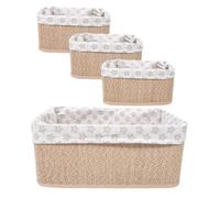 4pcs Nursery Storage Basket with Wide Opening Handwoven Coffee