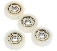 4pcs Nylon Roller Bearing Wheel 626zz 6x33x7mm for Sliding Windows | Wear-resistant Steel Core, Universal Fit for Drawers and Furniture Hardware, White Finish, Smooth Rolling Design
