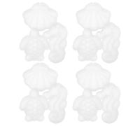 4pcs Ocean Seashell Silicone Chocolate Candy Moulds Fondant DIY | Detailed Coral, Seahorse and Turtle Shapes, Impressions, for Bakers, Hobbyists, Gummy Treats, Soap Making