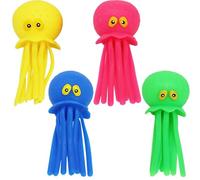 4Pcs Octopus Bath Toy, Squeezable Soft Cute Octopus Pool Toy with Multi-holes Stress Relief Pool Toys Octopus Toy Water Sensory Toys Pool Toys for Boys, Girls Multicolored Octopus Floating Pool Toys