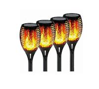 (4pcs, One size) 12 led solar flame lights outdoor, ip65 waterproof solar garden light