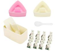 4Pcs Onigiri Mould Set,Portable Onigiri Mold Bring Rice Spoon Wrapper Utility Sushi Mould Maker Kit, Sushi Rice Mold for Kids Bento Picnic Sushi DIY