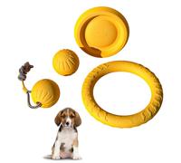 4Pcs or Single Dog Toy Set with Flying Disc and Dog Rope Ball, Durable EVA Material, Interactive Toy for Boredom, Dental Teeth Cleaning Chew, for Large Medium Pets (4Pcs,Small)