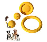 4Pcs or Single Dog Toy Set with Flying Disc and Dog Rope Ball, Durable EVA Material, Interactive Toy for Boredom, Dental Teeth Cleaning Chew, for Large Medium Pets (Large,4Pcs)