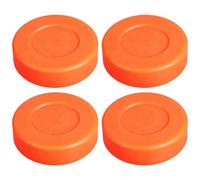 4pcs Orange Adjustable Hardness Pvc Hockey Training Pucks Flat Ice Hockey Practice Rubber Puck Set for Ice Rink Training and Team Sports Use